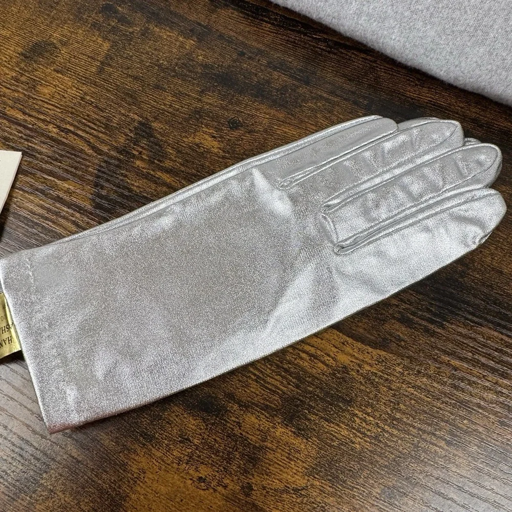 New Vintage Stetson 1960's Silver Dress Gloves Size 8 Original‎ Paperwork